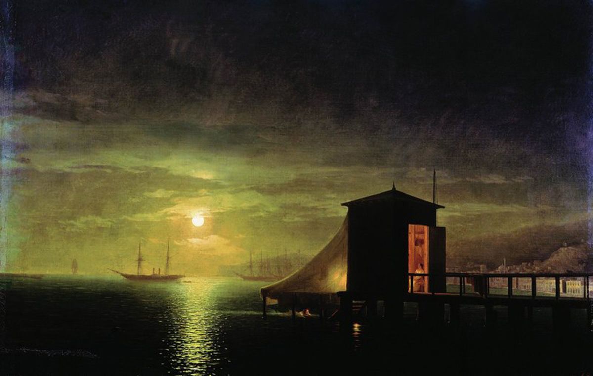 «Лунная ночь. Купальня в Феодосии» - Айвазовский И.
